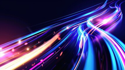 Wall Mural - abstract cyberpunk light trails futuristic background