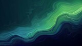 Fototapeta Przestrzenne - green blue abstract painting wave on a dark background
