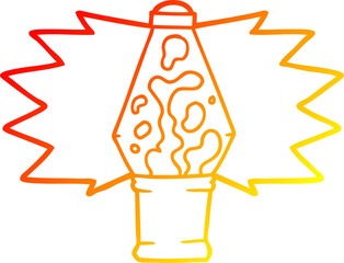 warm gradient line drawing of a cartoon lava lamp