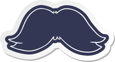 cartoon sticker of a mans moustache