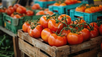 Wall Mural - Organic tomatoes on the market.