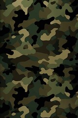 Canvas Print - Camouflage military pattern background wallpaper design. Ai Generative