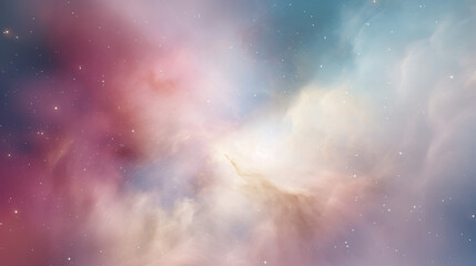 A colorful space background with a pink and blue swirl