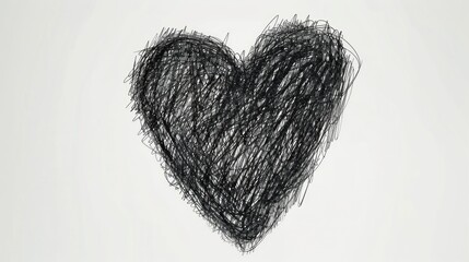 Canvas Print - Simple black heart illustration on white backdrop. Suitable for various design projects