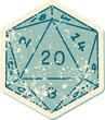 Retro Tattoo Style natural 20 D20 dice roll