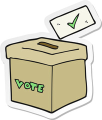 Wall Mural - sticker of a cartoon ballot box