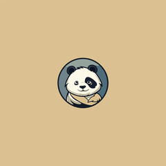 Poster - Panda portrait, Panda head mascot logo illustration, Panda character.