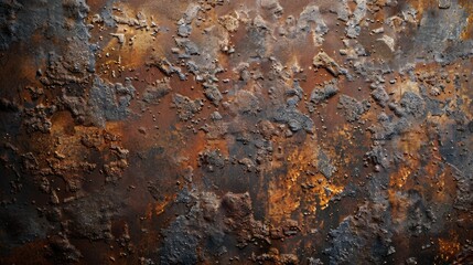 Canvas Print - A close-up view of a weathered and rusted metal surface. Suitable for industrial backgrounds