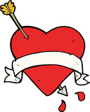 Fototapeta Młodzieżowe - cartoon heart tattoo
