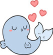 © lineartestpilot - cute cartoon whale in love