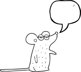 Wall Mural - freehand drawn speech bubble cartoon mouse