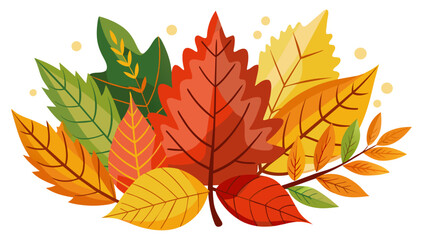 Wall Mural - autumn leaves collection vector illustration