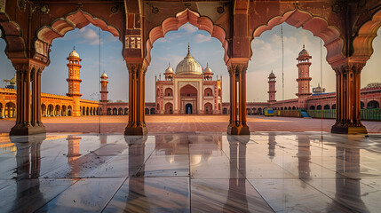 Wall Mural - Mughal Era Architecture - Ancient Buildings - Red Brick Structure