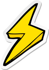 Wall Mural - sticker of a cartoon lightning bolt symbol