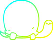 cold gradient line drawing of a cute cartoon tortoise