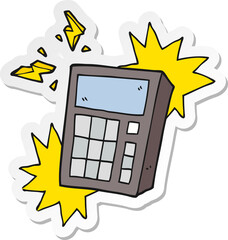 Canvas Print - sticker of a cartoon calculator