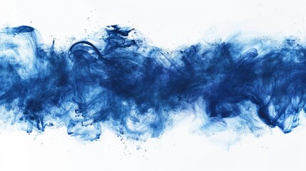 Wall Mural - Blue smoke cloud on white background, suitable for design projects