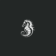 Wall Mural - Vector logo on which an abstract image of a seahorse.
