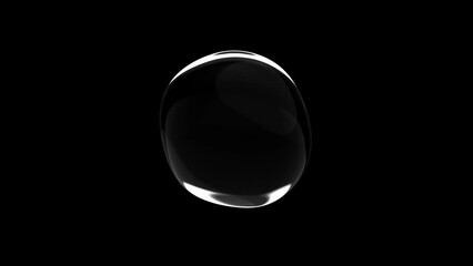 Water element background. Movement of air bubbles on Alpha Channel and Green Screen. Animation seamless loop. 3d render.