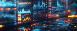 Fototapeta  - Futuristic Augmented Reality App Visualizing Crypto Market Data and Financial Analytics