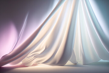 Wall Mural - Silk drape color gradient glow tulle veil texture