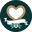 iconic tattoo style image of a heart and banner