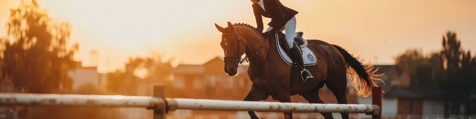 Rider and horse in perfect sync capturing the essence of competitive horseback riding sport