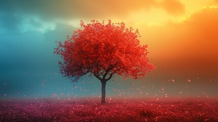 Aufkleber - A colorful background of trees