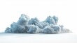 The abstract cumulus cloud clip art is isolated on white background with 3D render