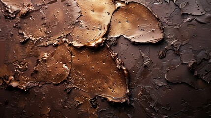 Fototapete - The wall is painted brown, chocolate colored. The master is rough in his strokes.