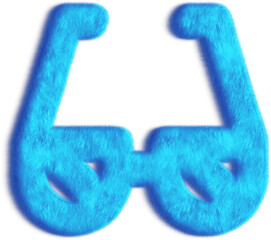 Sticker - Sunglasses Blue Fluffy Icon