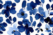 blue flowers on white background