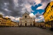 Beautiful Temple of the Italian Glories in Florence  with clouds in the sky