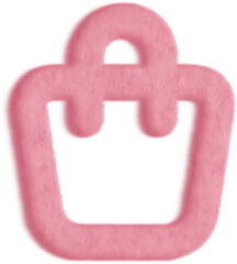 Wall Mural - Shopping Bag Pink Fluffy Icon