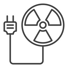 Radiation with Plug vector Radiation Warning linear icon or symbol
