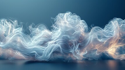 Aufkleber - Infrared wind wave light effect. Realistic movement of rarefied water from a humidifier. Concept of power radiation of air flow.