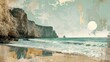 Contemporary Art Collage of Algarve Coast's Cliffs and Beaches

