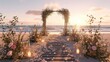 Wedding arch on a white sand beach