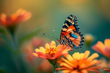 Sticker - Charming Butterfly flower. Spring nature beauty. Generate Ai