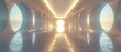 Modern minimal background, abstract futuristic light corridor interior, 3D rendering