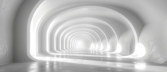 Aufkleber - Tunnel in white. Rendering in 3D