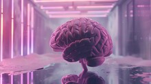 Human Brain, Computer Digital Image. Brainstorming Concept
