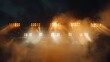 Cascading stadium lights shining on a smoky backdrop  AI generated illustration