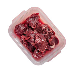 Canvas Print - Plastic container filled with meat on a Transparent Background