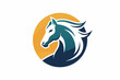 A horse icon in circle logo vector illustration