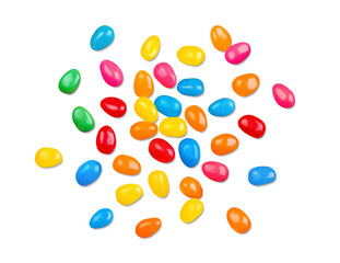 Wall Mural - Colorful Jelly Beans Scattered Across Background