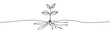 © Tally 18 - Growing sprout one line art .Vector silhouette of growing plant. Hand drawn leaf. Growing sprout plant continuous line .Plant with roots single line.