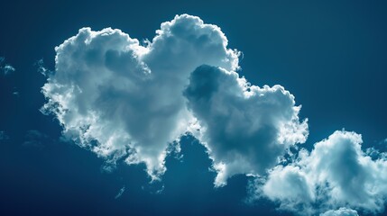 Two Heart-Shaped Clouds in a Beautiful Sky, Capturing Pastel Dreams and Love’s Silhouette in a Serene Dance