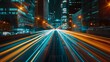 Illuminated streaks of speed racing through a smart   AI generated illustration