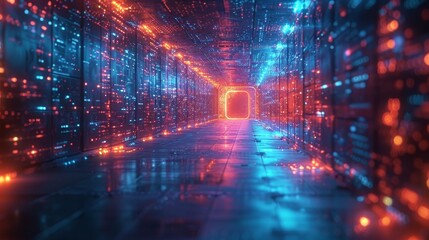 Aufkleber - Stunning door in virtual space. Virtual data center is a portal into virtual world. Fantasy cyber door in artificial universes. Gate in artifical digital worlds.
